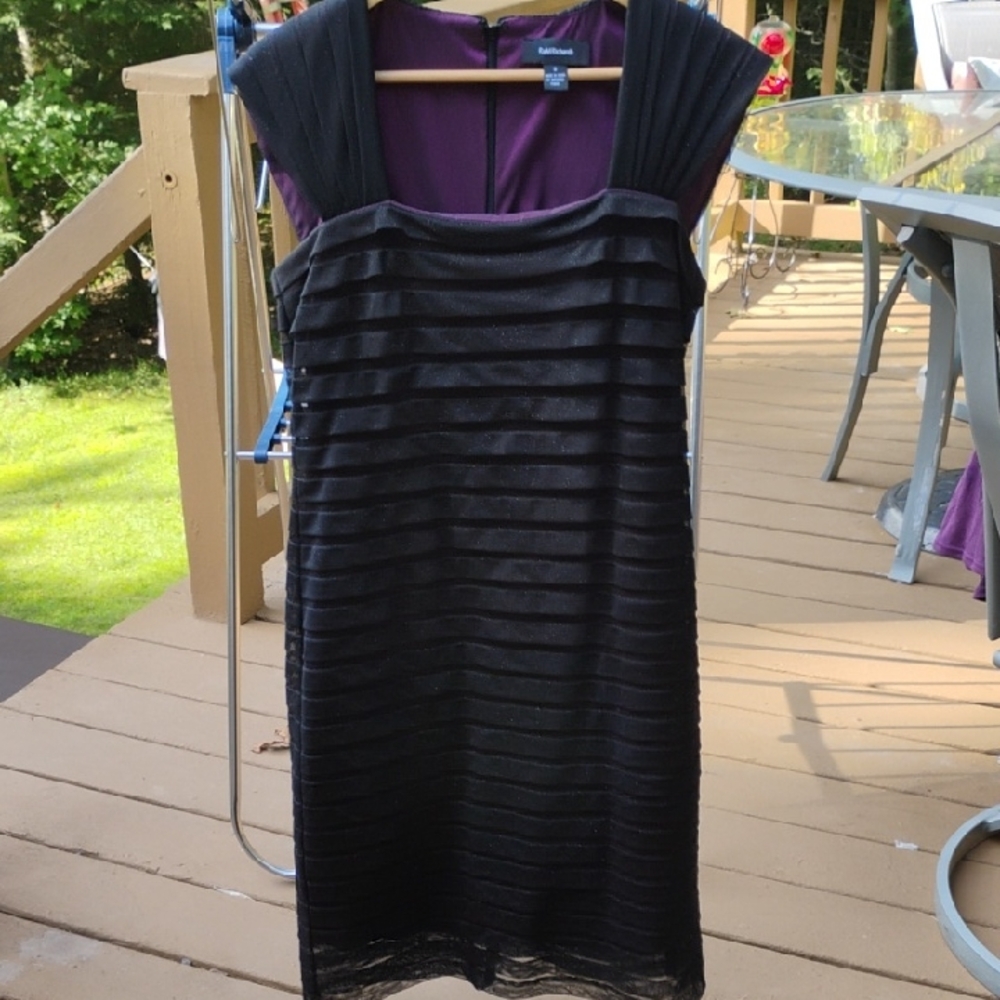 Calvin Klein Black and Purple Mini Dress